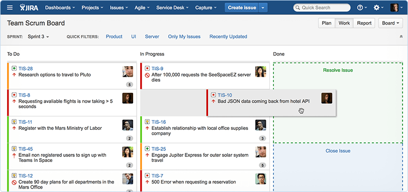 JIRA Scrum Board